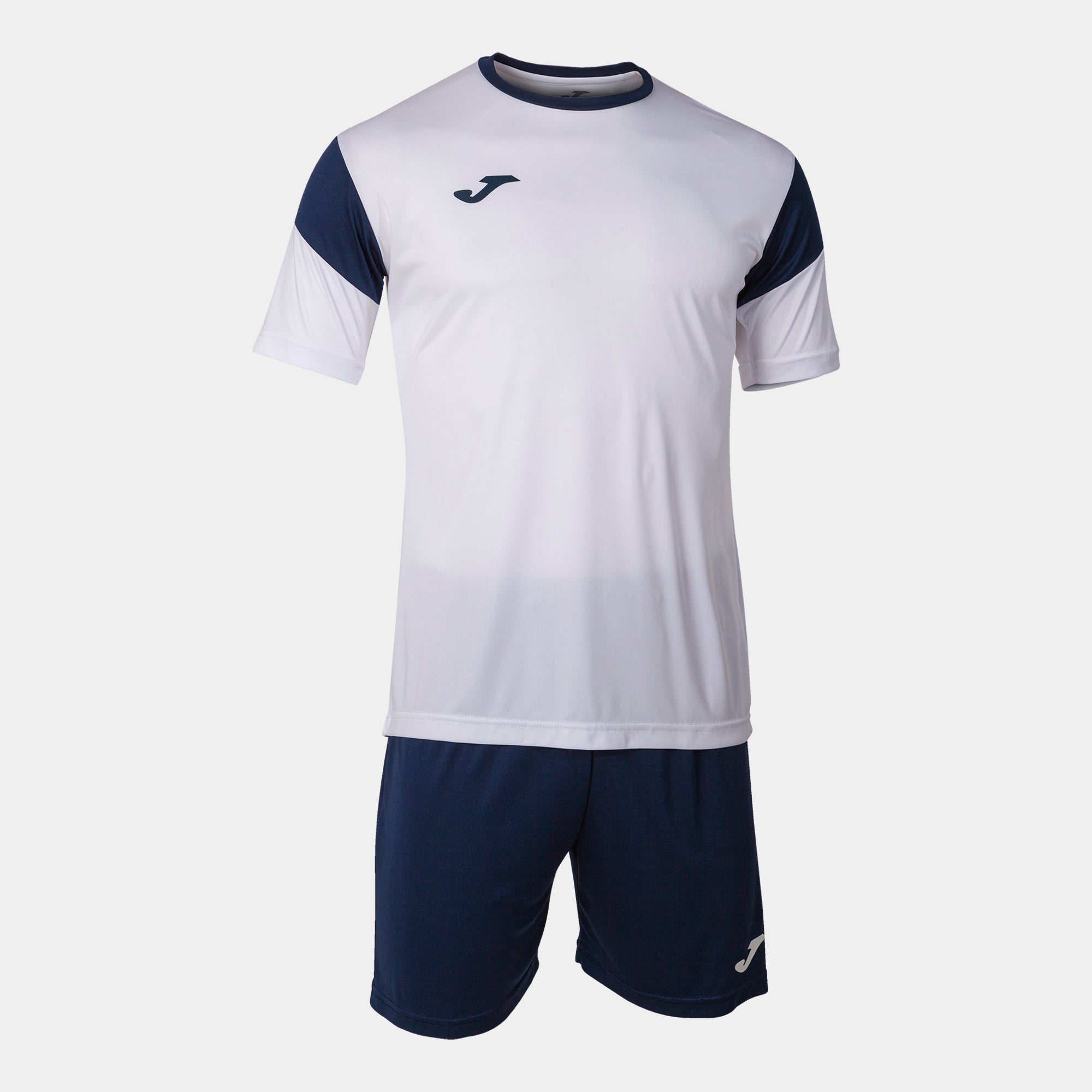 White sports Phoenix jersey with navy sleeves and shorts