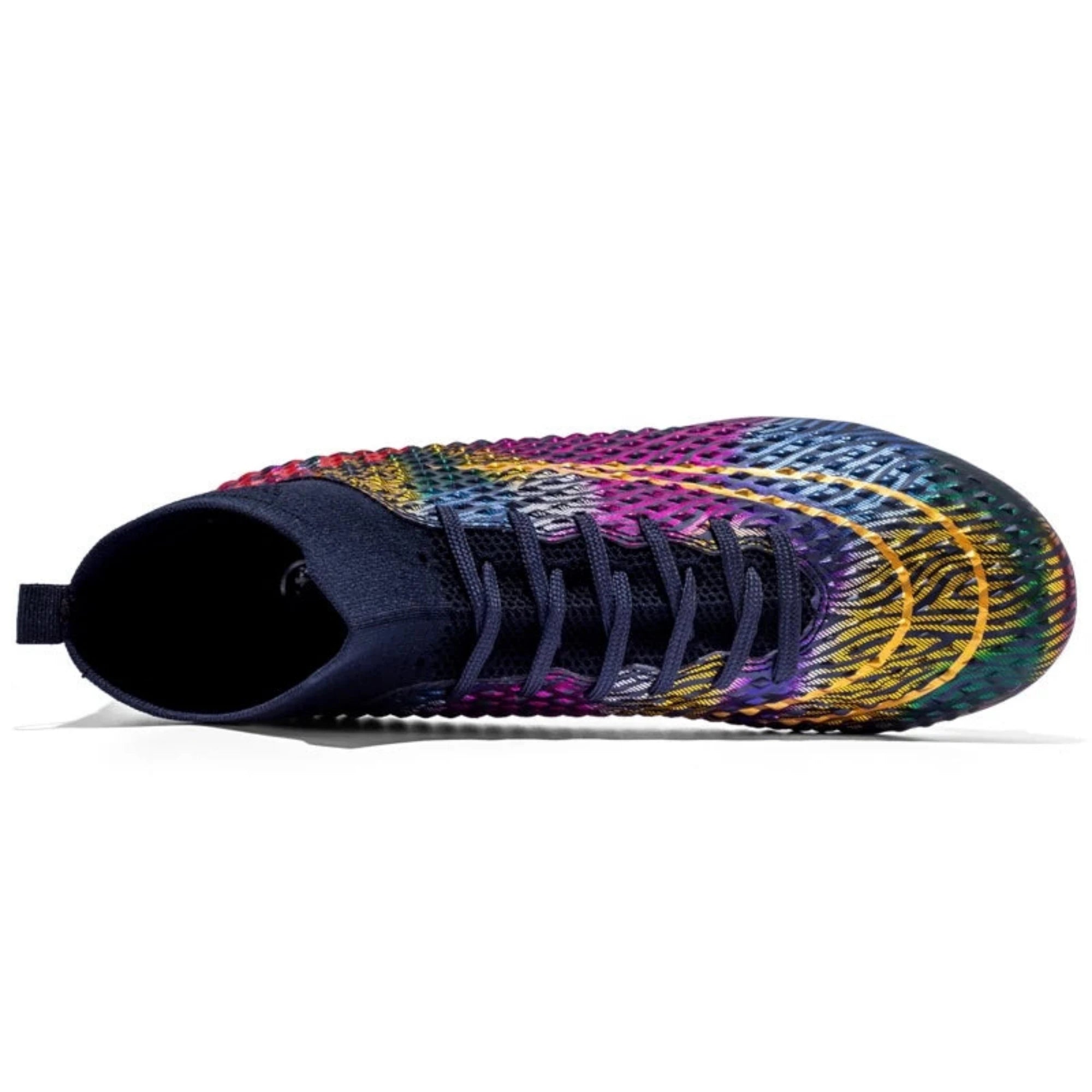 Black Firm Ground Soccer Shoes Top View