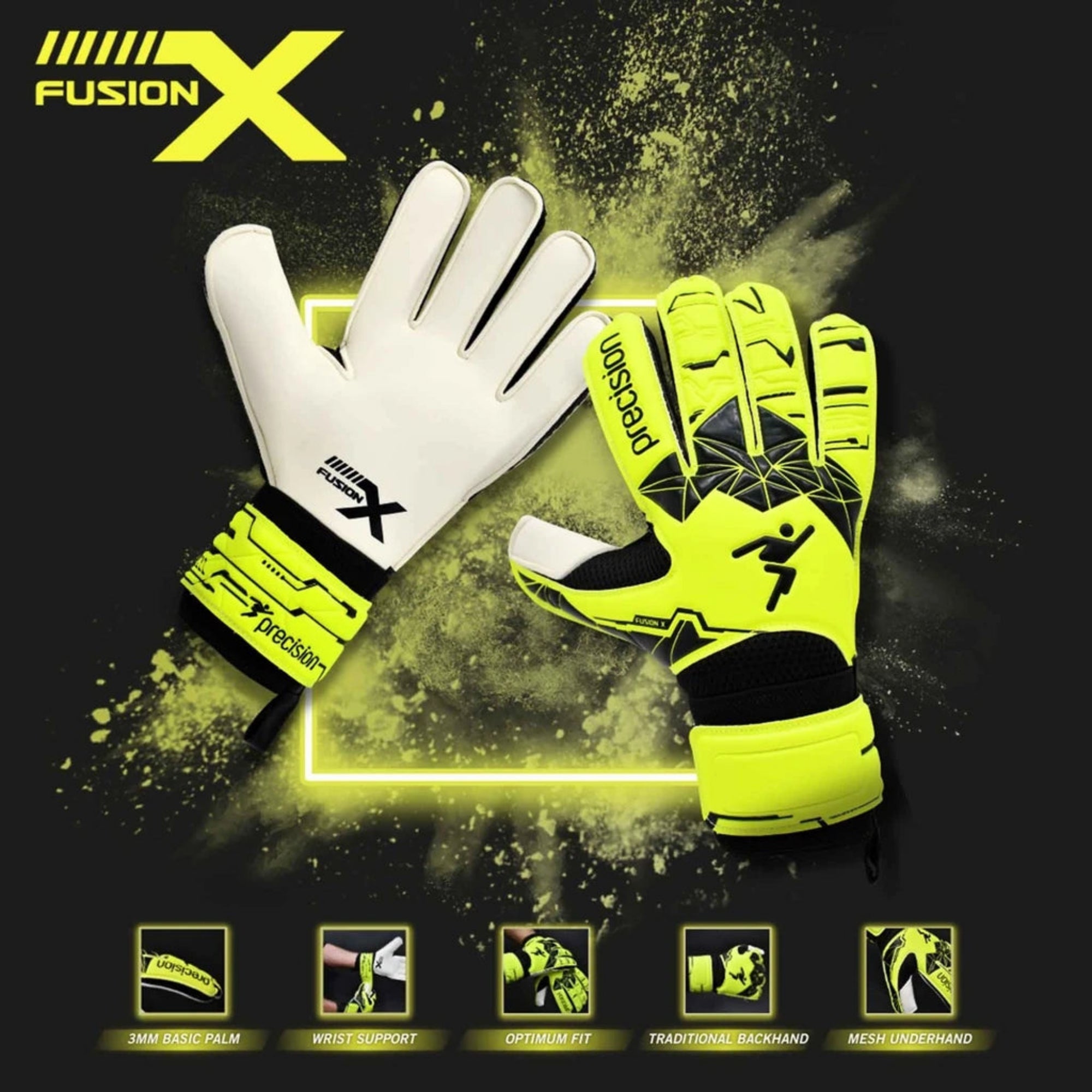 3mm basic palm goalkepeer gloves