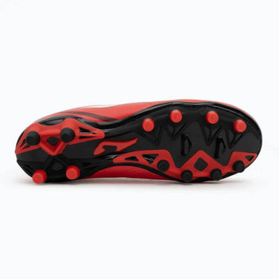 Red and black soccer cleat sole 