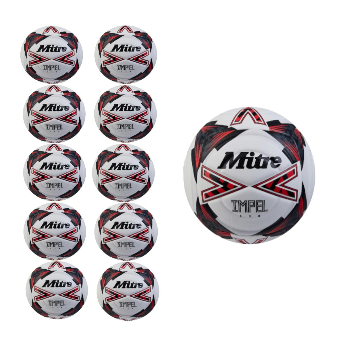Mitre Impel Red Size 4 Pack of 10