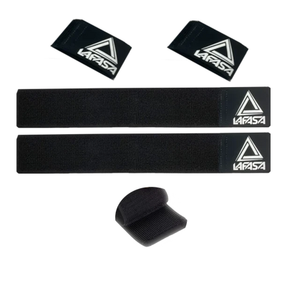 Lafasa Shin Guard Straps, Shinguard Stays, Adjustable, Black & White 2 Packs Bundle